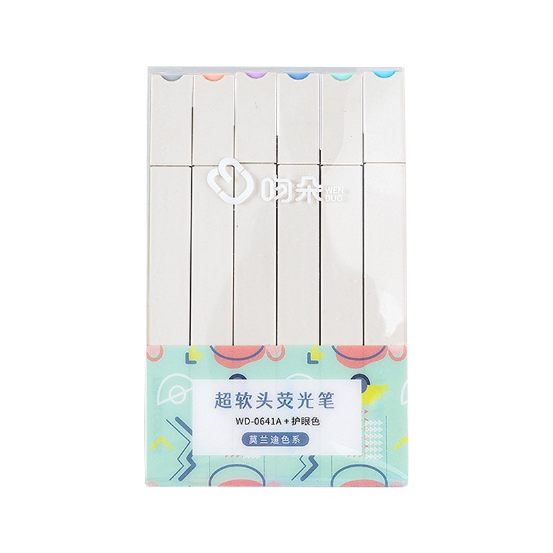 Bút highlight Set 6 Bút Dạ Quang Đầu Mềm Đơn Nhiều Màu Sắc Dùng Đánh Dấu Vết Thô Bảo Vệ Mắt