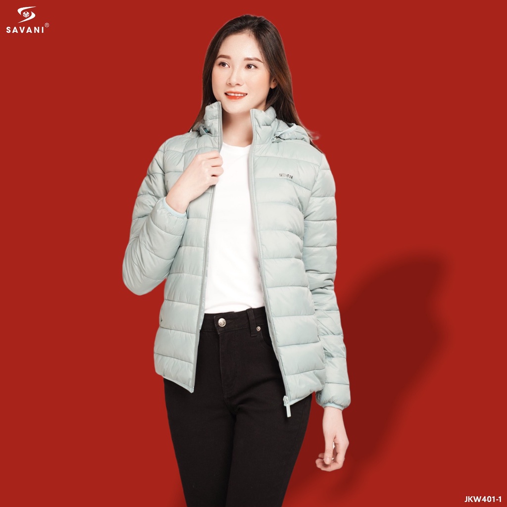 Áo phao nữ siêu nhẹ cao cấp SAVANI bông cotton ấm nhẹ cản gió chống nước