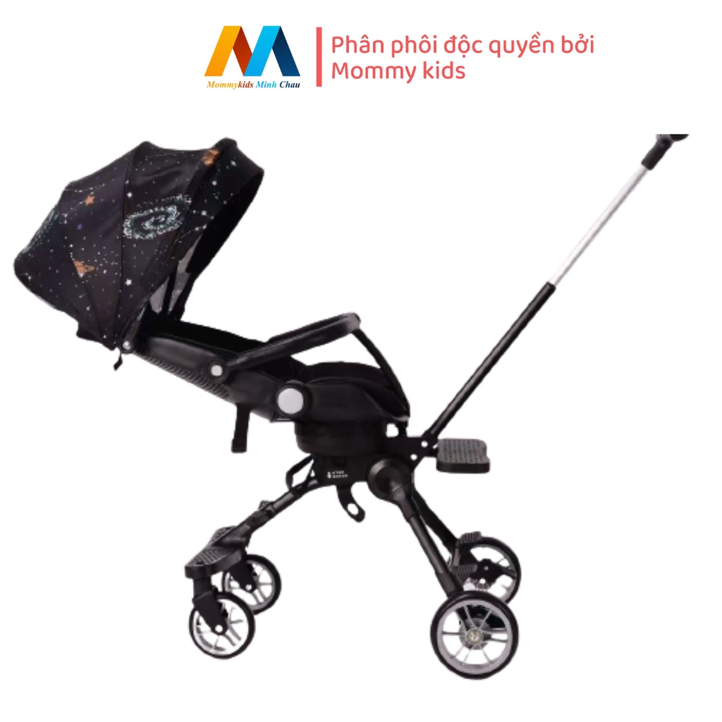 Xe Đẩy Gấp Gọn Đảo Chiều LUCKMAN Ghế Điều chỉnh tư thế ngồi, nằm, xoay 360 độ,vận hành êm ái,đệm da mềm mại
