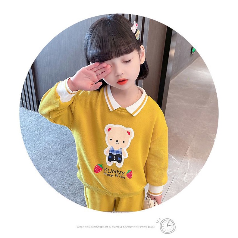 [Babycat] Hàng Có Sẵn Bộ Đồ Thể Thao Hai Mảnh Phong Cách Nhật Bản Hàn Quốc Thời Trang Xuân Thu Cho Bé Gái