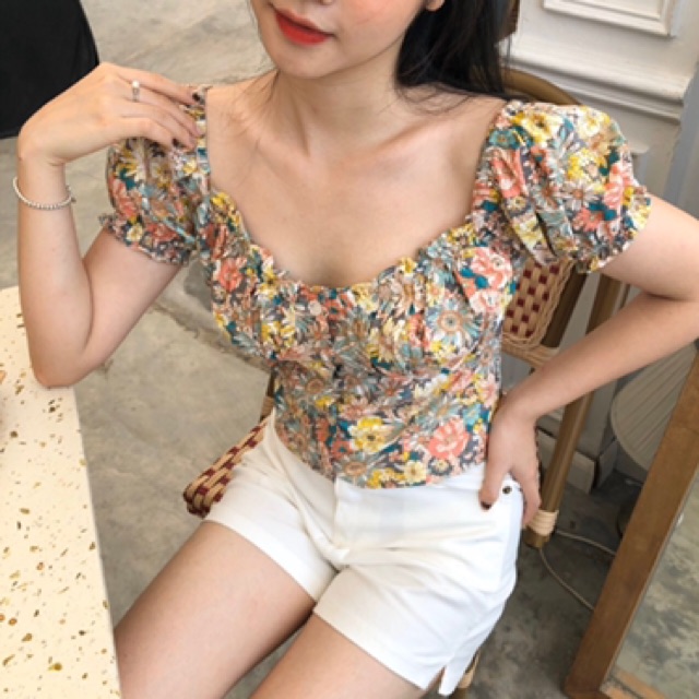 Áo hoa nhí chun lưng