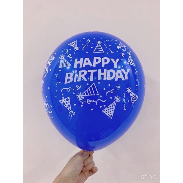Bóng in chữ Happy Birthday và hoạ tiết - đủ màu - trang trí sinh nhật