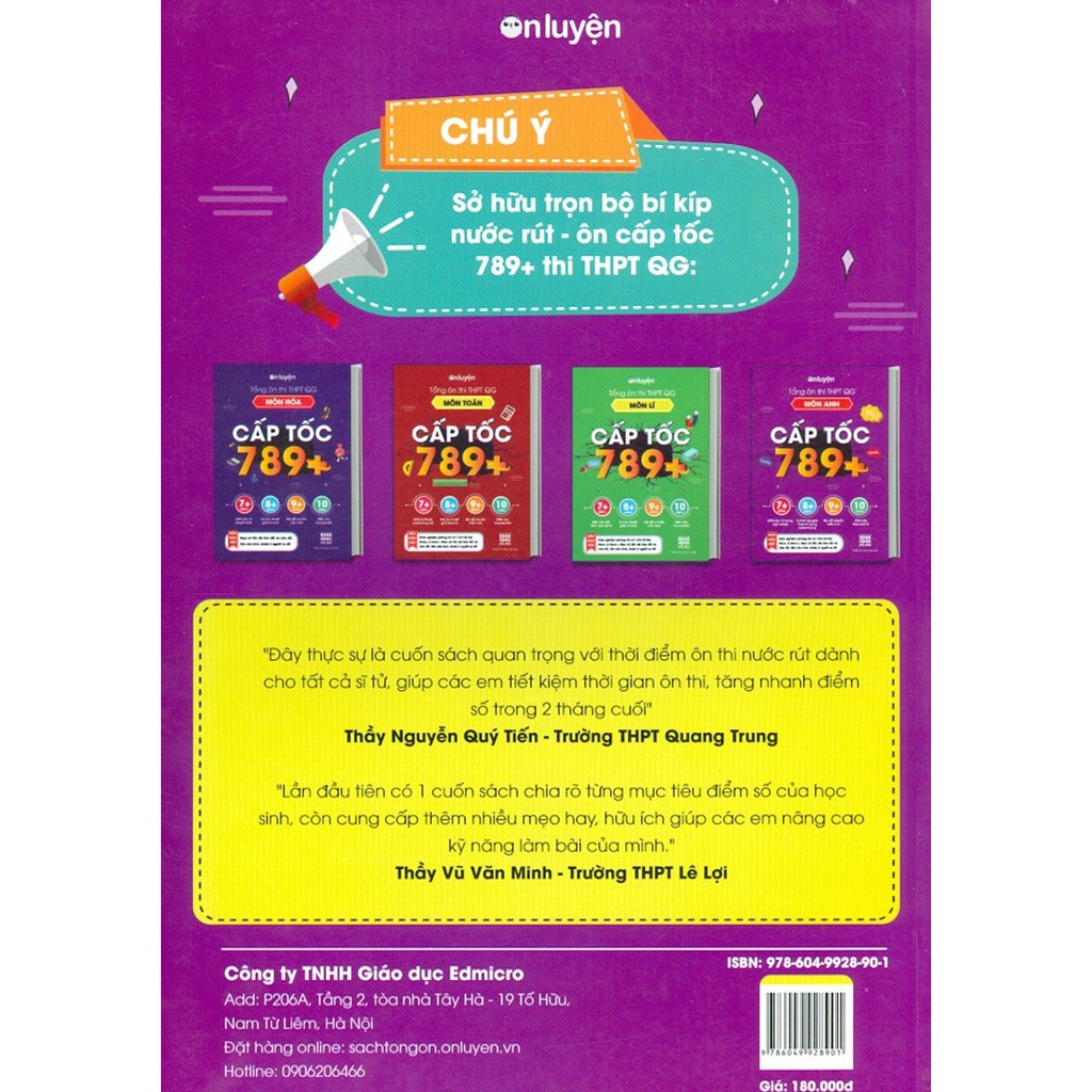 Sách - Cấp Tốc 789+ Tổng Ôn Thi THPT Quốc Gia Môn Anh