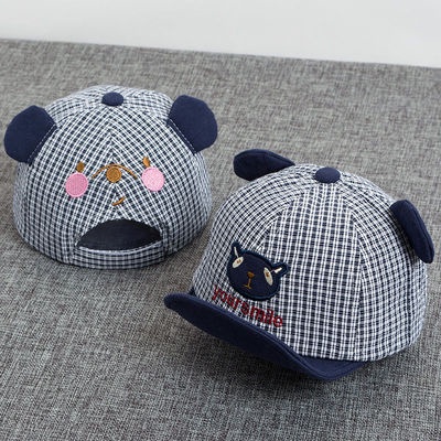 Mũ Lưỡi Trai Cho Bé Thêu Hình Dễ Thương Quai Dán Điều Chỉnh To Nhỏ Cho Bé Trai Bé Gái 3-15 tháng