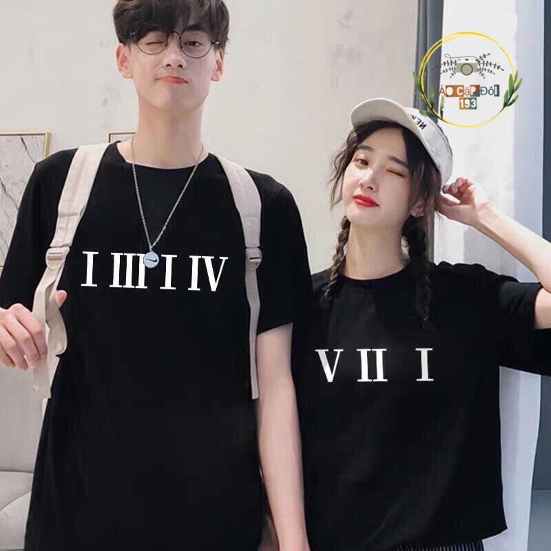Áo thun unisex in chữ số la mã (có bán lẻ)
