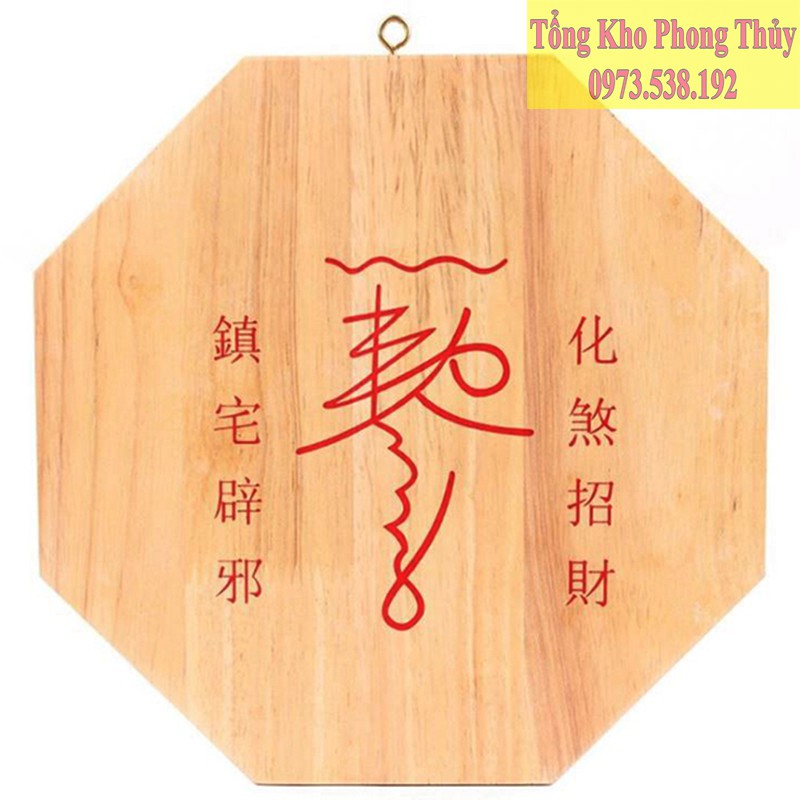 Gương Bát Quái Gỗ Đào Lồi