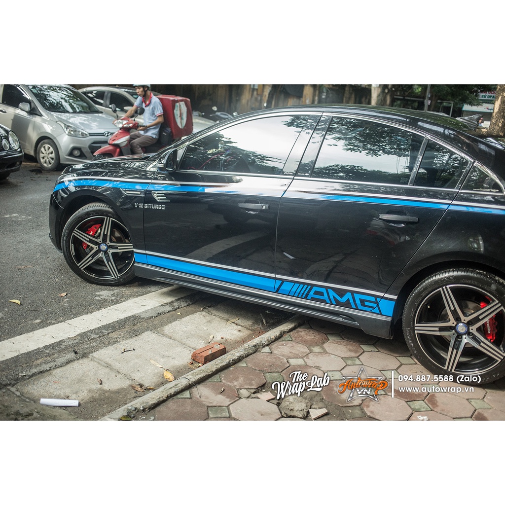 Tem họa tiết xe Cruze AMG Racing - Tem họa tiết ô tô Chevrolet, tem dán sườn xe thể thao