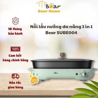 Nồi lẩu nướng 3 in 1 bear 4l sube004 đa năng có 3 khay tiện lợi - bear home