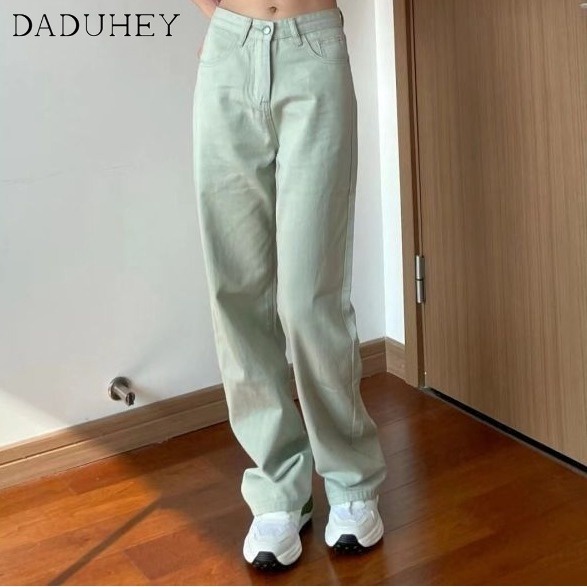 Quần Jean Ống Rộng Lưng Cao Thời Trang Mùa Thu 2022 Dành Cho Nam Daduhey