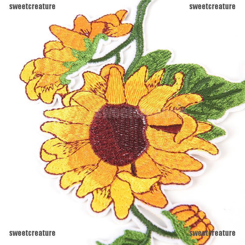 Sticker Ủi Thêu Hình Hoa Hướng Dương Xinh Xắn