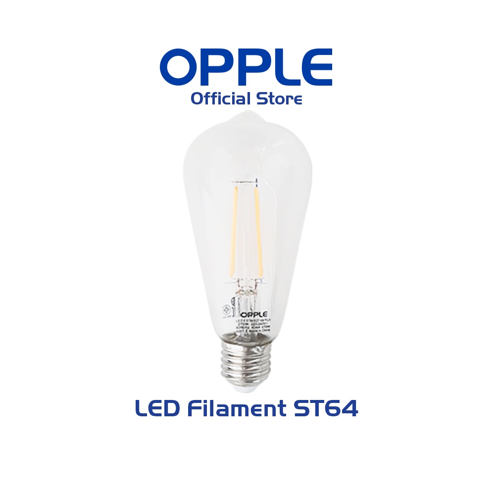 Bóng Đèn OPPLE LED Fila Ecomax ST64 E27 - Hiệu Ứng Ánh Sáng Như Bóng Sợi Đốt, Tiết Kiệm Năng Lượng