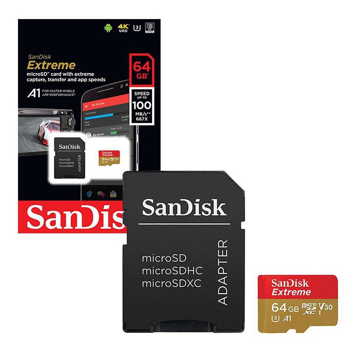 Thẻ nhớ Micro SD San disk Extreme A2 64GB 160MBs video 4K