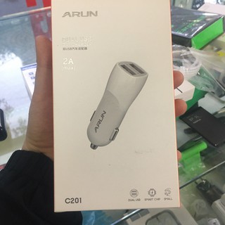 TẨU SẠC NHANH TRÊN Ô TÔ ARUN (2 ĐẦU USB) HÀNG CHÍNH HÃNG LOẠI MỚI - THANH PHÚC MOBILE