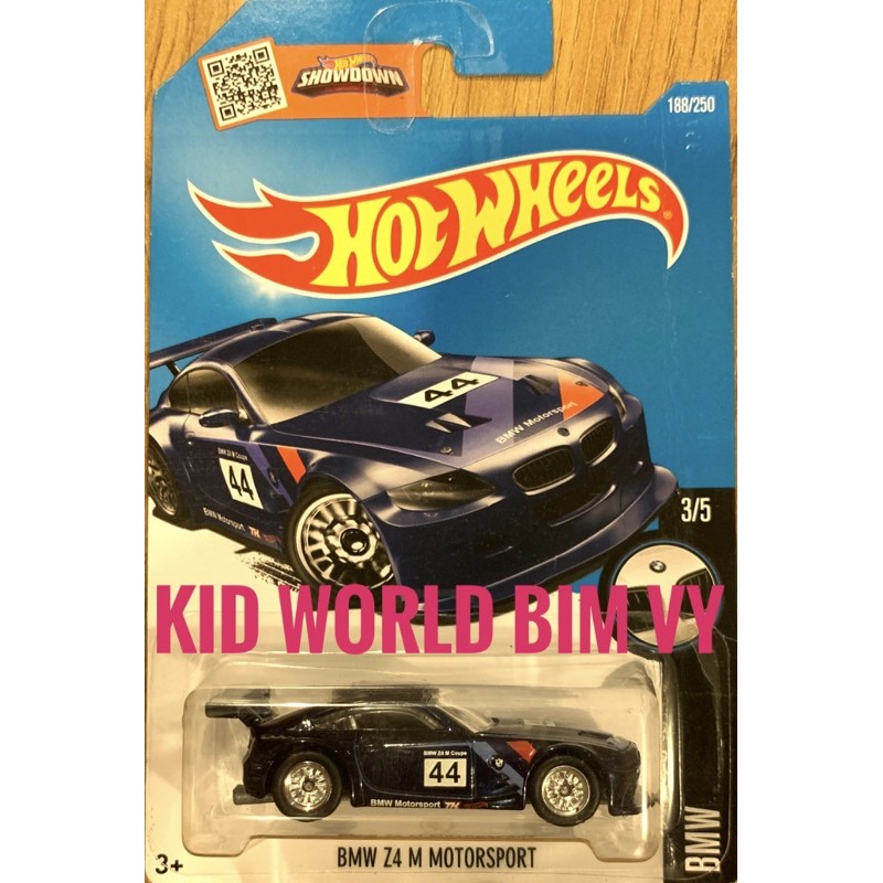 Xe mô hình Hot Wheels basic Super Thunt BMW Z4 M Motorsport DHT86, bánh cao su.