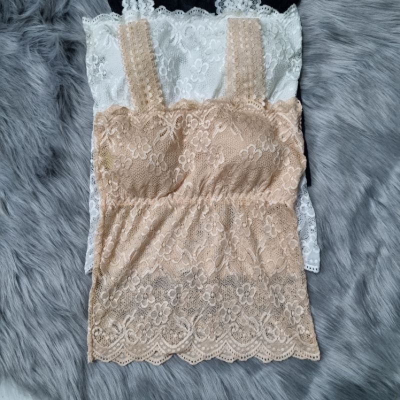 🔴 Áo bra ren dài dây bảng cổ ngang có mút tháo ra được