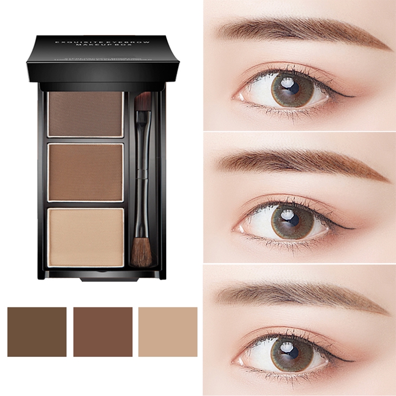 Bảng phấn kẻ chân mày 3 mày tự nhiên chống nước lâu trôi