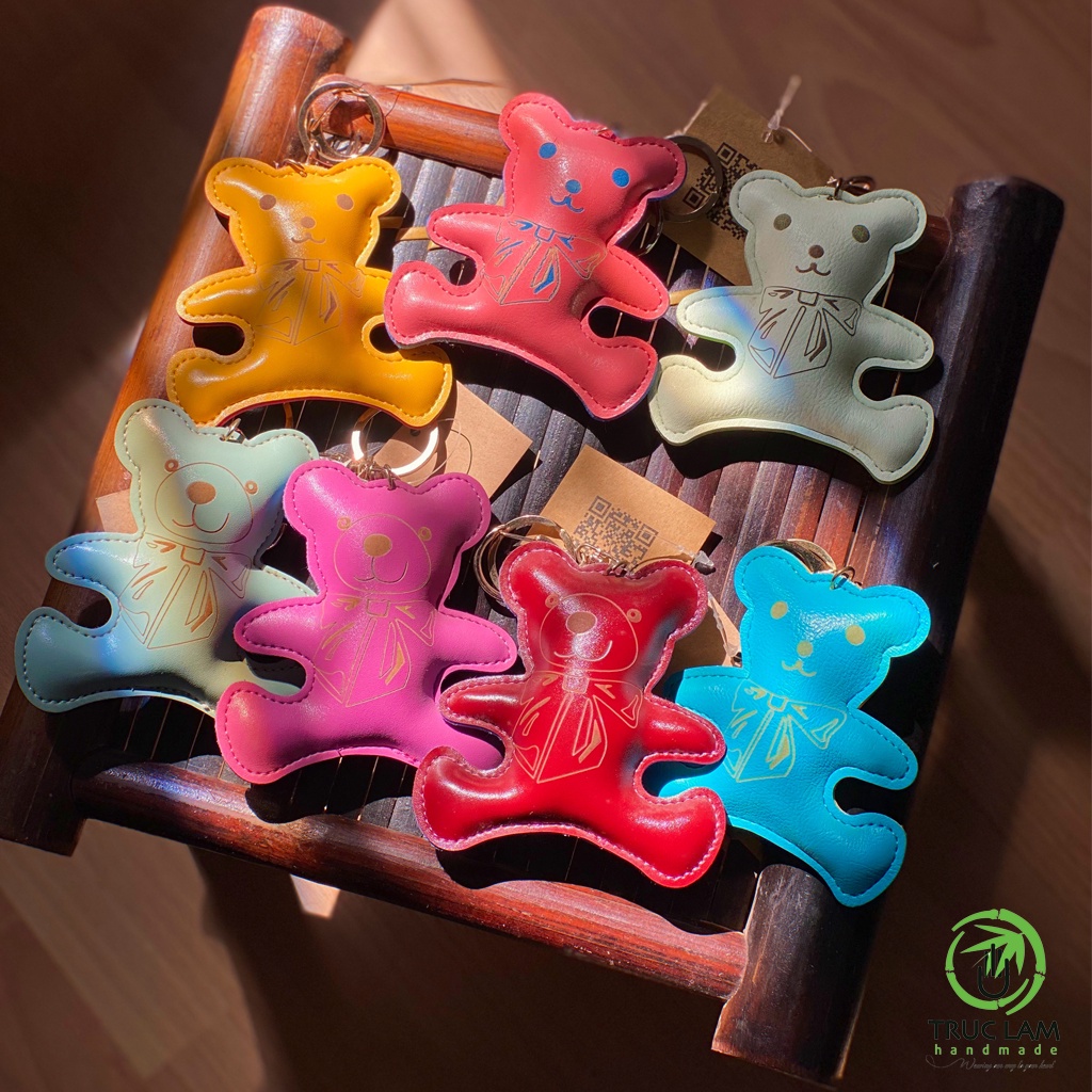 Móc Chìa Khóa Da Thật Hình Các Con Vật Nhồi Bông Ngộ Nghĩnh - Trúc Lâm Handmade