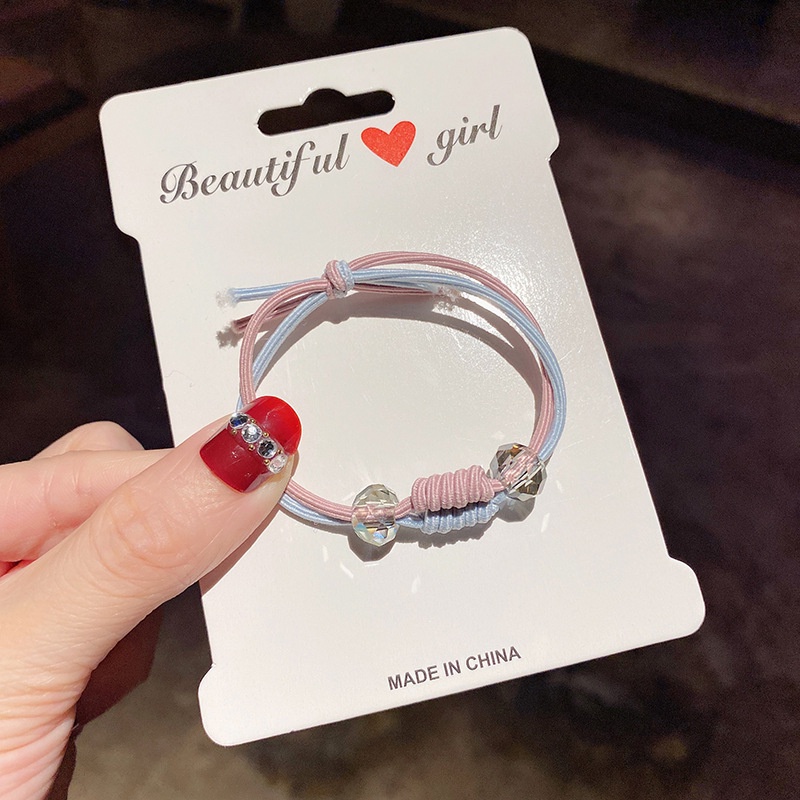 Dây Cột Tóc Đính Hạt Pha Lê Nhiều Màu Sắc Đơn Giản Cho Nữ