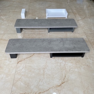 Kê Màn Hình - Gỗ MDF Xám Xi Măng . Chân và hộc có màu Đen - Trắng - Xám