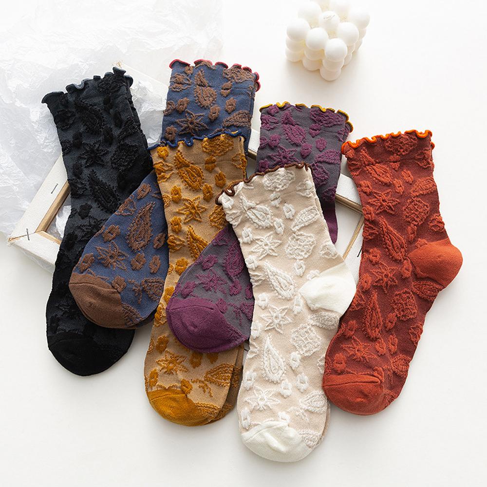 Mocho Vớ Hoa Dài Đầy Màu Sắc Phong Cách Đường Phố Hàn Quốc Cho Nữ