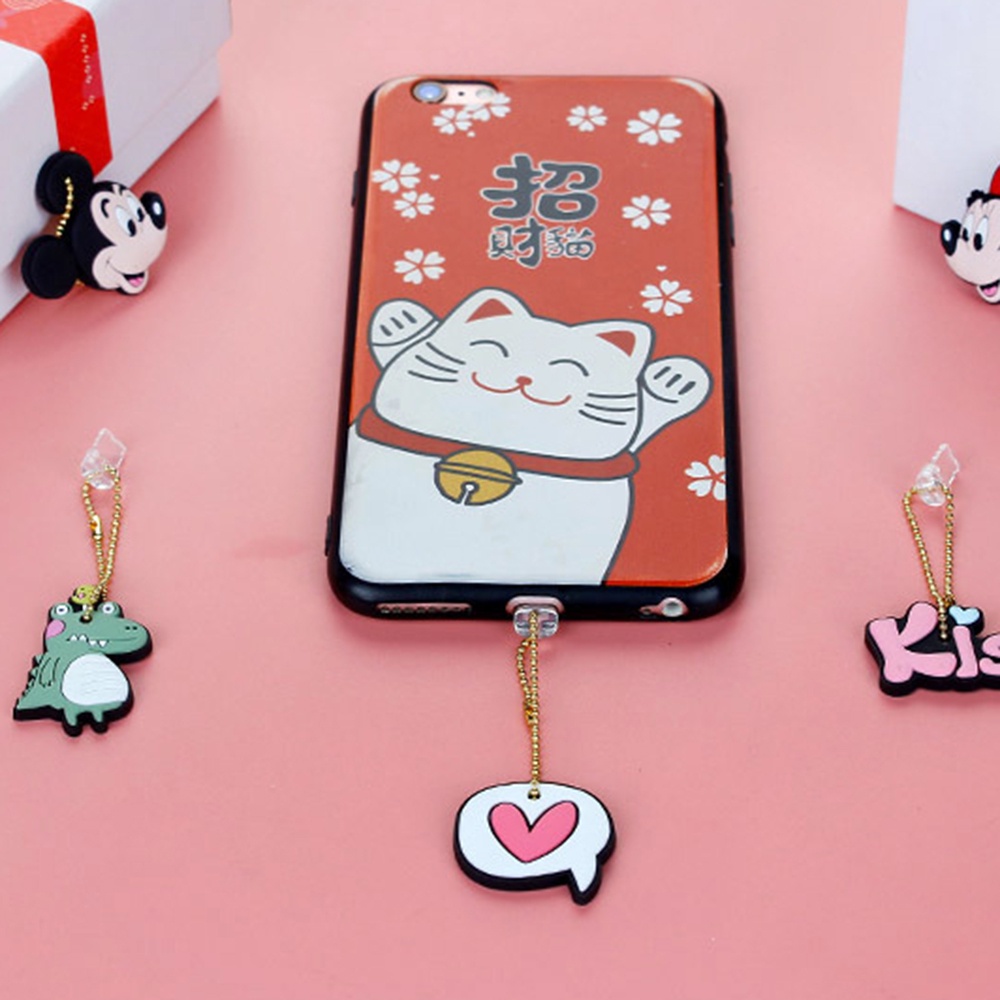 Nút Chống Bụi Cho Dây Cáp Sạc iPhone Kiểu Dáng Hoạt Hình Xinh Xắn