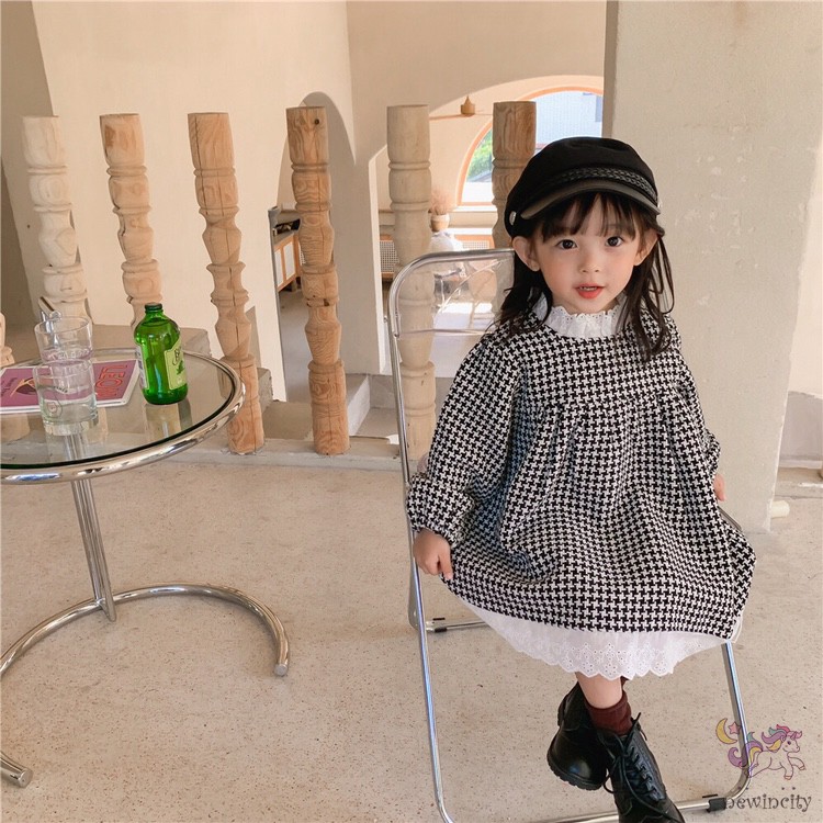 Đầm Nhung Phối Ren Dễ Thương Cho Bé