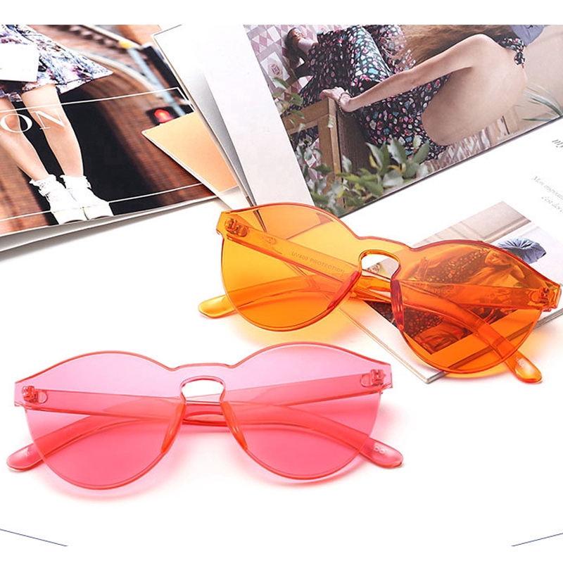 Kính Râm Tròng Trong Suốt Không Viền Kiểu Dáng Đơn Giản Thời Trang