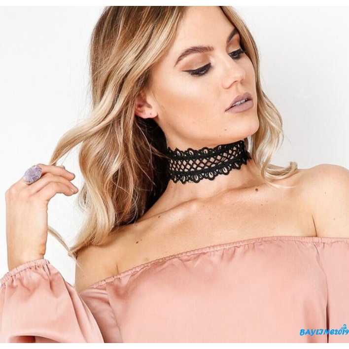 Vòng Cổ Choker Ren Đính Hoa Hồng Phong Cách Gothic