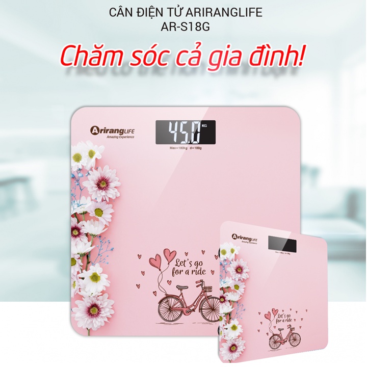 Cân sức khỏe Arirang Life AR-S18G Tải trọng lên đến 180KG