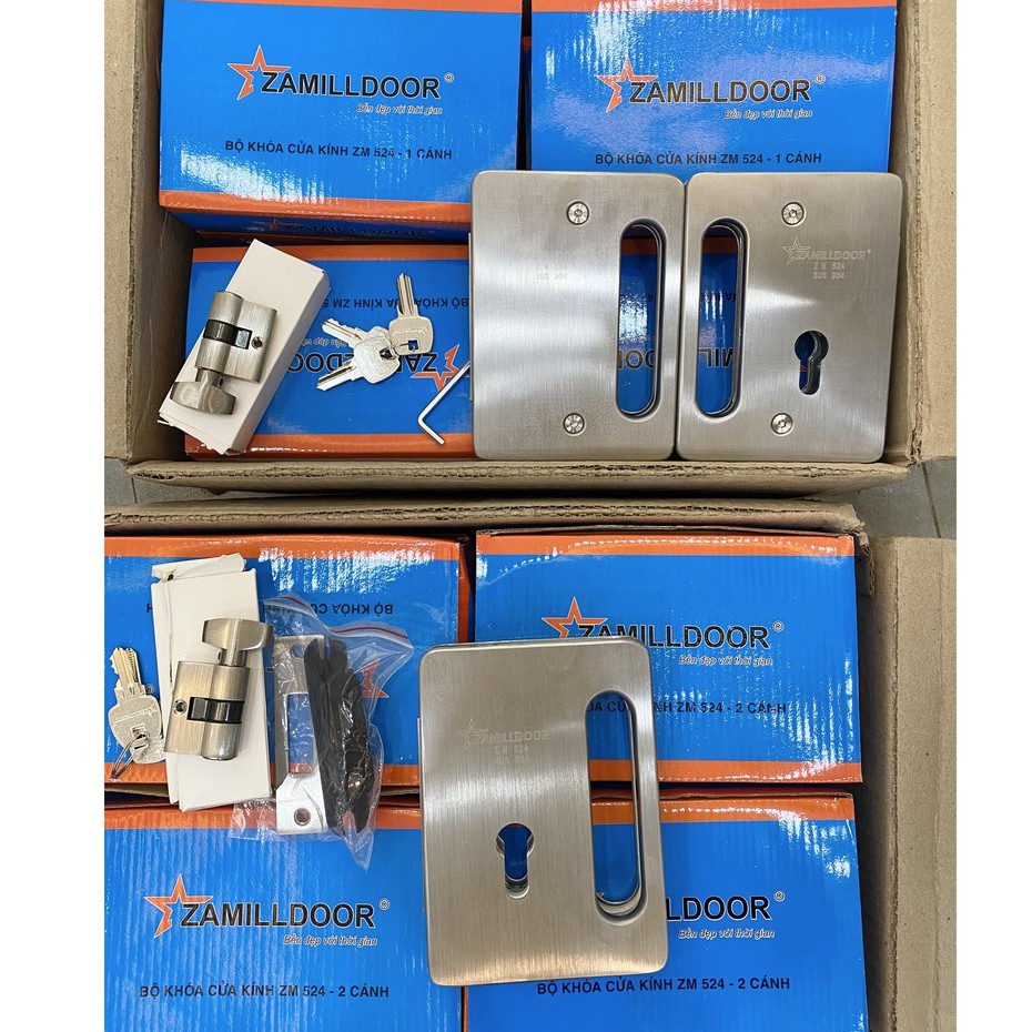 Khoá cửa kính liền tay nắm âm - Zamilldoor