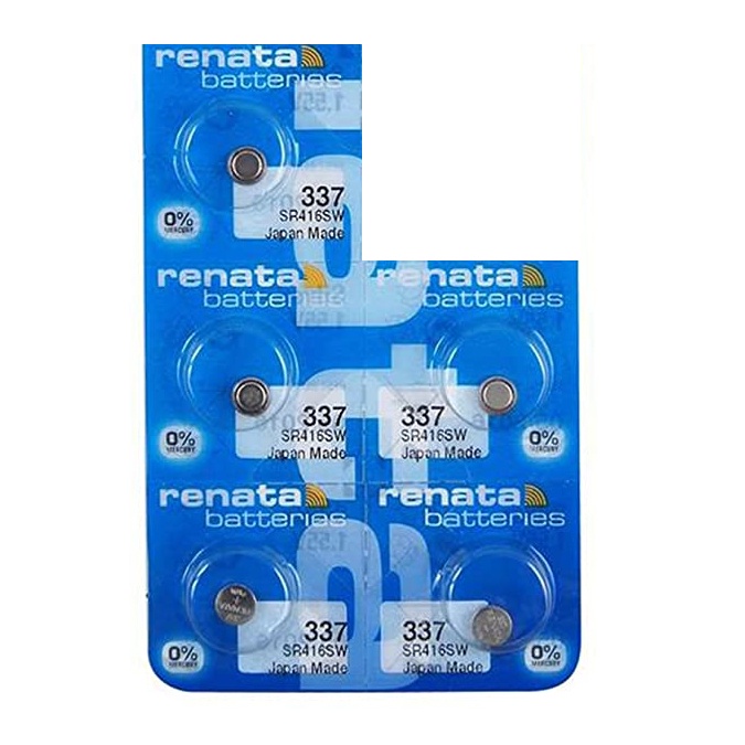 Pin đồng hồ Thụy Sỹ RENATA 337 / SR416SW oxide bạc Made in Swiss (Dạng Vỉ 10 Viên)