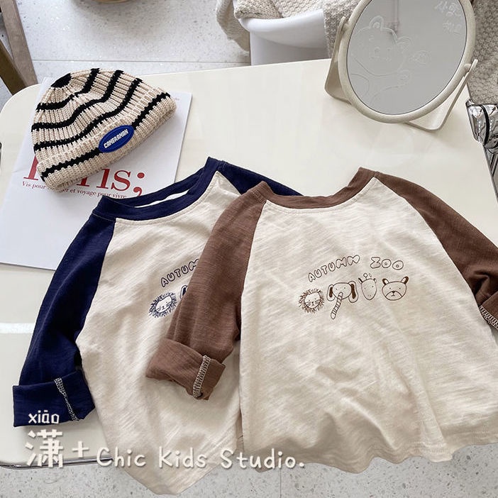 [Babycat] Hàng Có Sẵn Áo Thun Mỏng Tay Dài Phong Cách Nhật Hàn Nhật Bản Thời Trang Mùa Xuân Dáng Rộng Dành Cho Bé Trai 2022