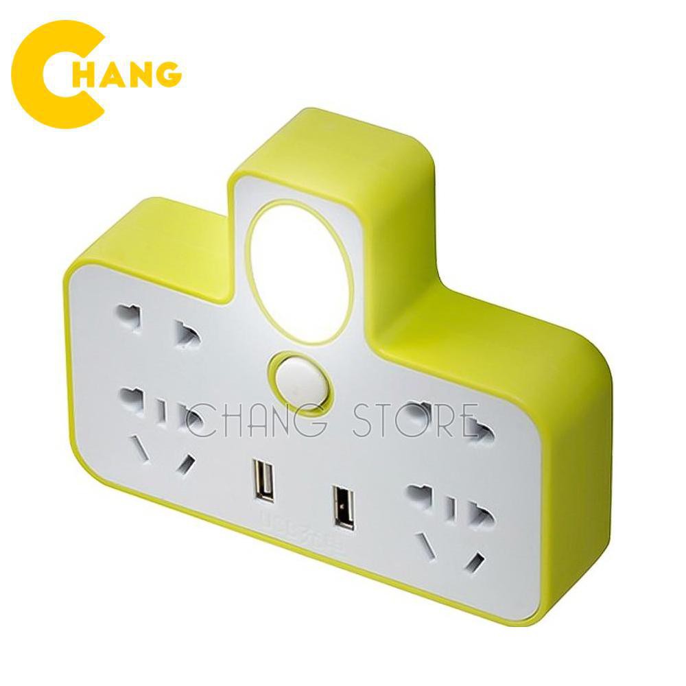 Ổ Điện Phát Sáng Hình Chữ T Có Cổng Sạc Usb 1A Tiện Dụng