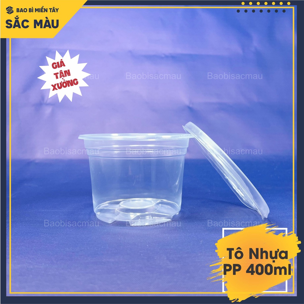 Sét 50 Tô nhựa PP 400ml kèm nắp, tô nhựa đựng thực phẩm, chịu nhiệt tốt
