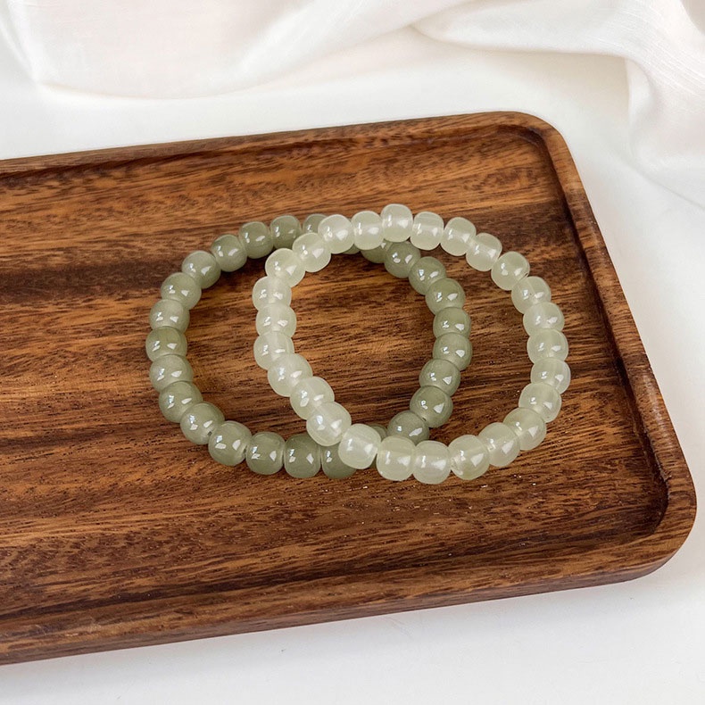 XiaoboACC Vòng Tay Chuỗi Hạt Đá Co Giãn Tùy Chọn Màu Sắc Thời Trang Hàn Quốc