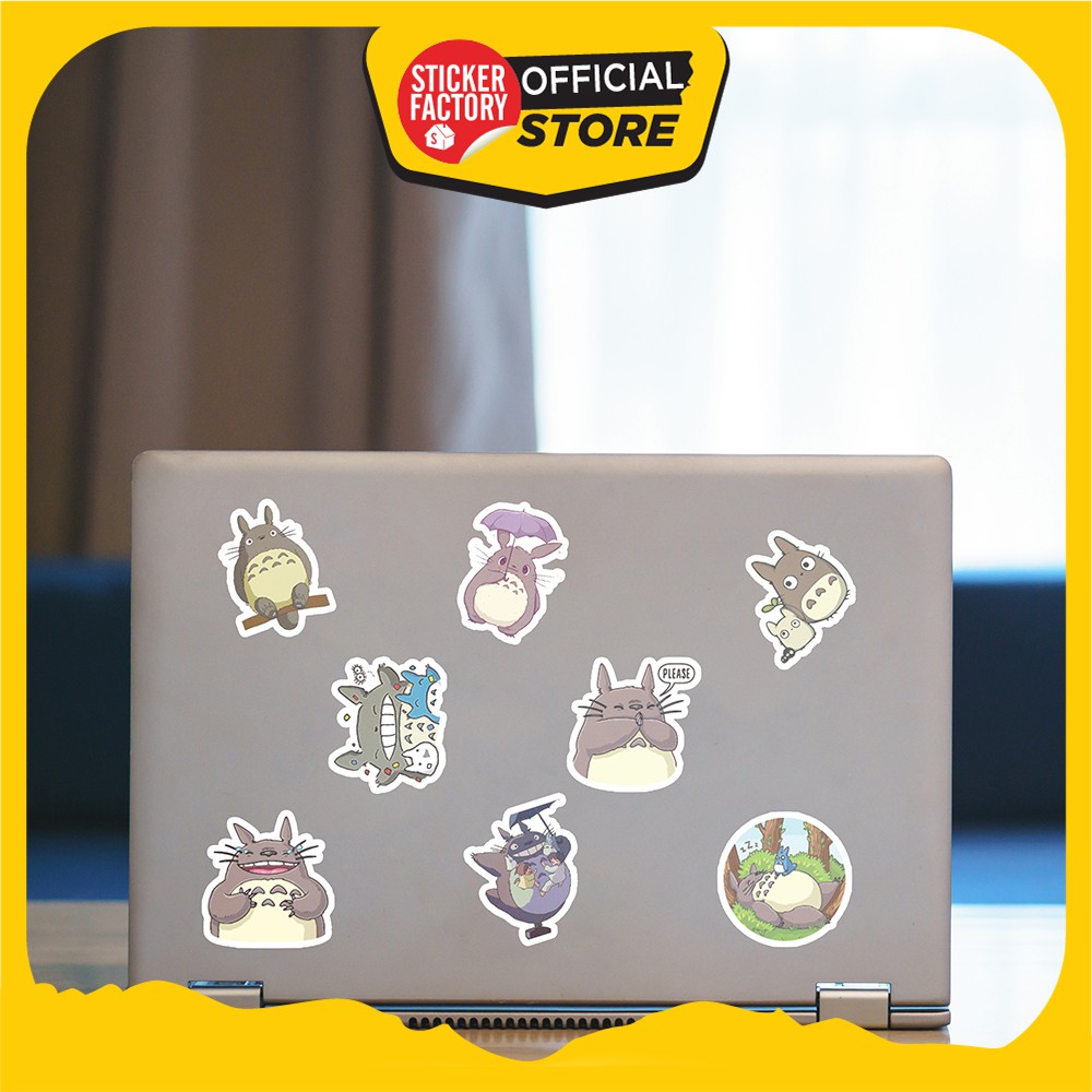 Hộp set 30 sticker decal hình dán nón bảo hiểm , laptop, xe máy, ô tô STICKER FACTORY - Totoro