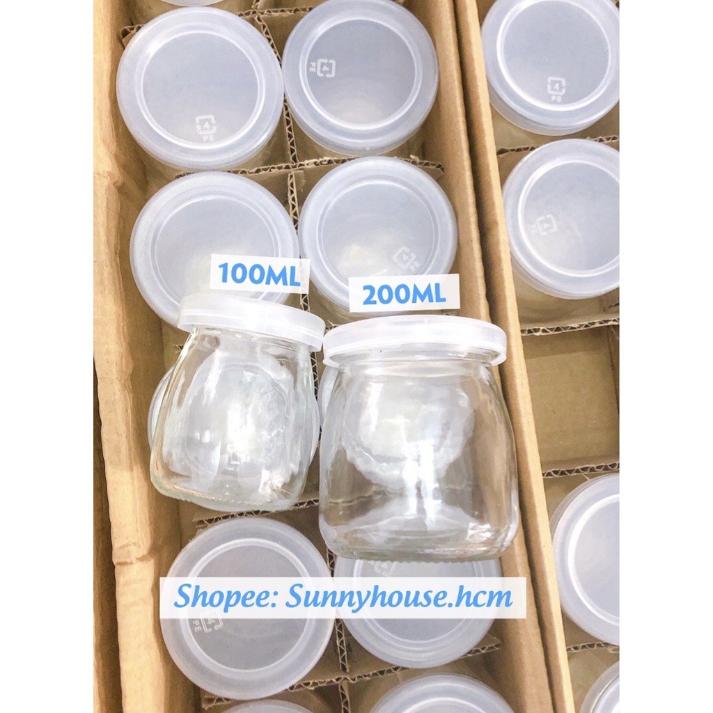 Hũ Thủy Tinh Có Nắp 200ml (Loại Siêu Dày Chất Lượng) Làm Sữa Chua, Váng Sữa, Bánh Flan,... | BigBuy360 - bigbuy360.vn
