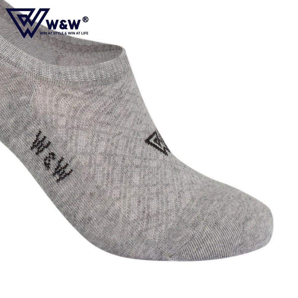 Tất Lười Nam W&W Màu Trơn Mềm Mịn, Khử Mùi, Kháng Khuẩn, Chống Hôi Chân Cao Cấp WMS18