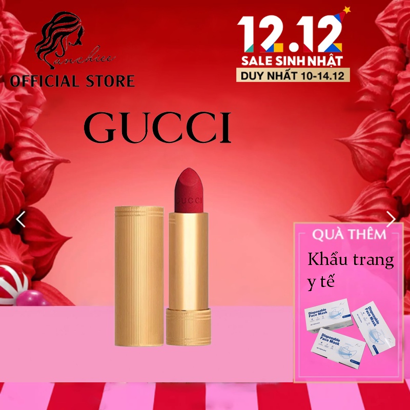 Son Gucci Matte/Satin, son kem Gucci. chất son lì hoàn hảo, siêu mịn, che được hết các khuyết điểm của môi