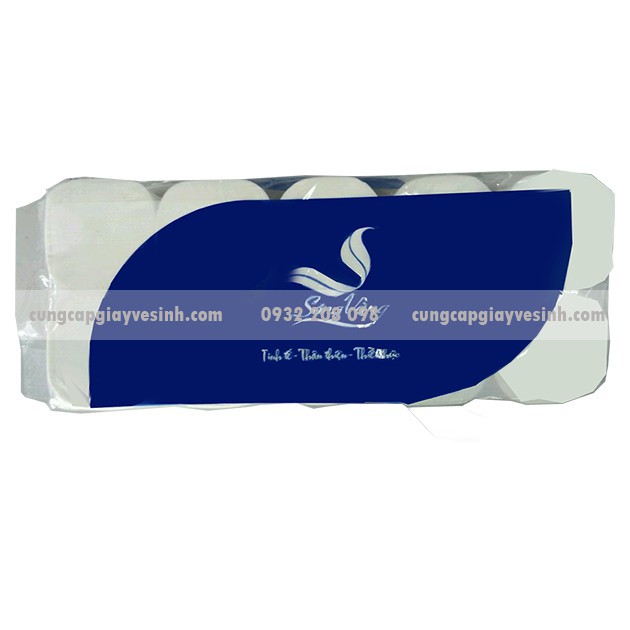 Giấy vệ sinh cao cấp SÓNG VÀNG cuộn nhỏ 3 lớp không lõi/ có lõi 10 cuộn