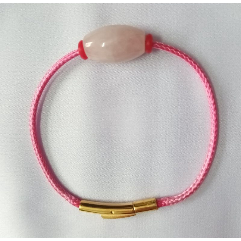 Vòng tay lu thống đá T.A hồng đầu xuôi đuôi lọt khóa bấm cao cấp