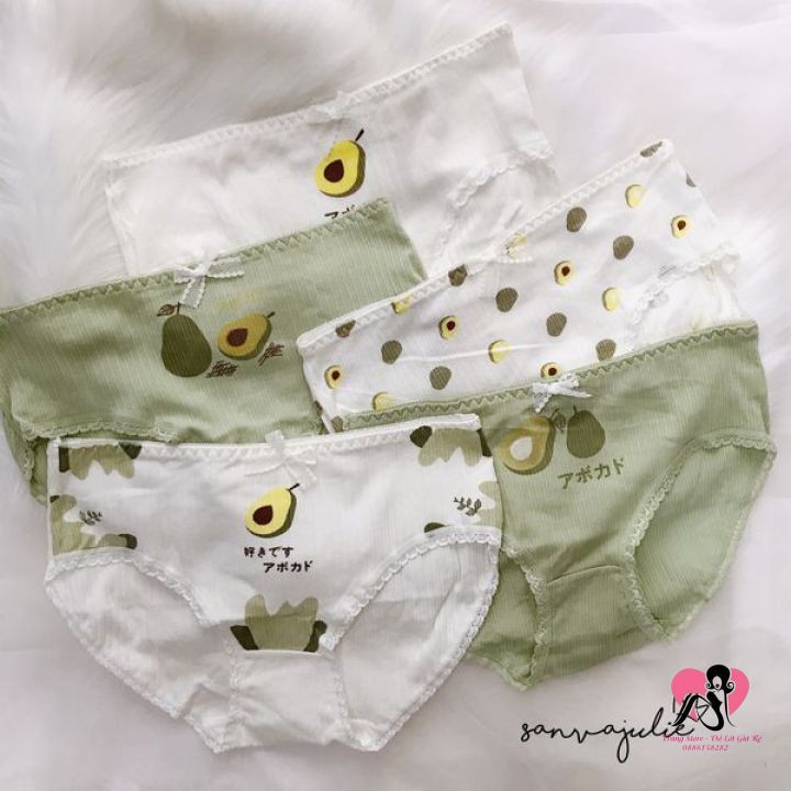 Quần lót nữ hình quả bơ dễ thương, quần lót cotton xuất Nhật