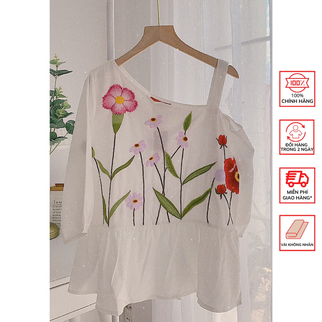 Áo Thêu FOR HER Vai Dây AO0395