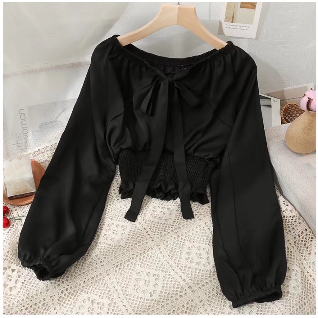 Áo voan BH tay phồng dài phong cách Hàn Quốc 2022 cho nữ