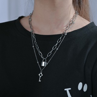 DÂY CHUYỀN Ổ CHÌA KHÓA THÉP TITAN KHÔNG GỈ PHONG CÁCH DJ RAPPER HIPHOP TN280