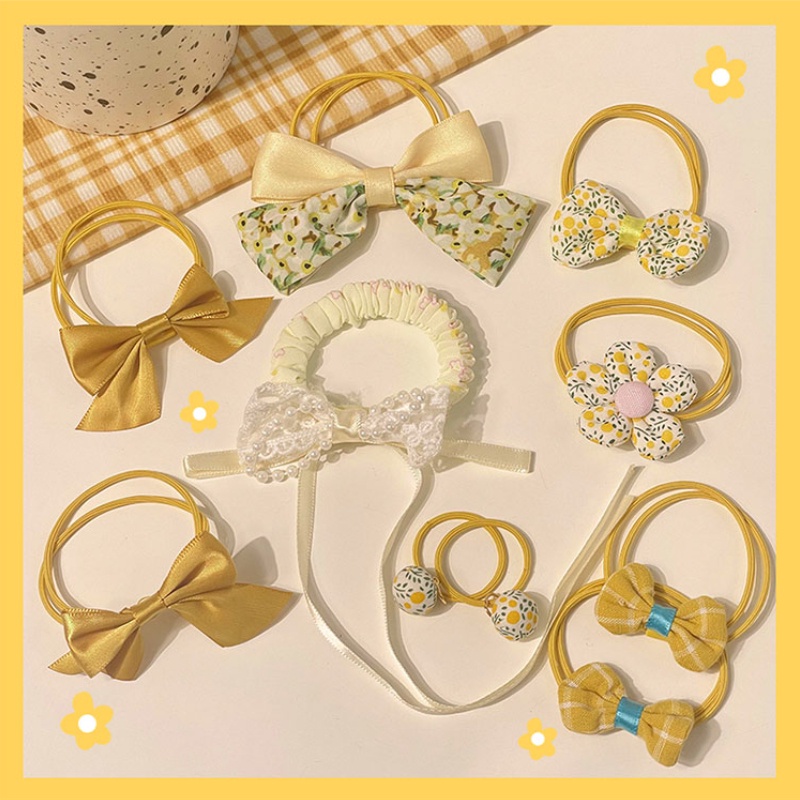 Dây Buộc Tóc Cao Su Co Giãn Đính Nơ Dễ Thương Cho Bé Gái