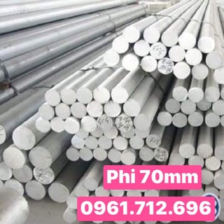 Trục nhôm tròn đặc phi 70mm dài 30cm
