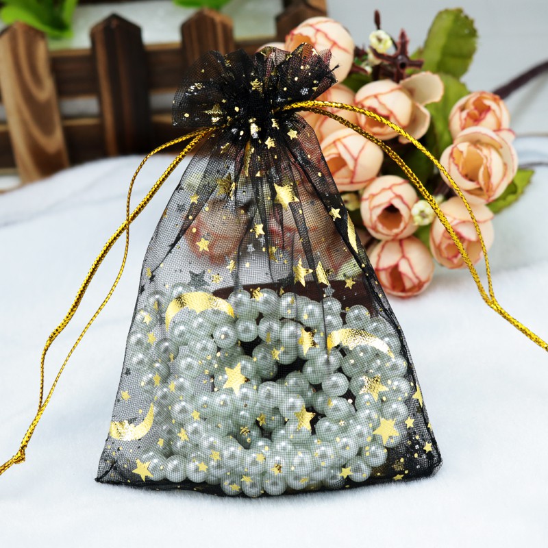 Túi vải voan thơm nhiều mẫu trăng sao bướm hoa lá họa tiết nhiều màu có dây rút size 9x12cm khuyến mãi - mouse love rice