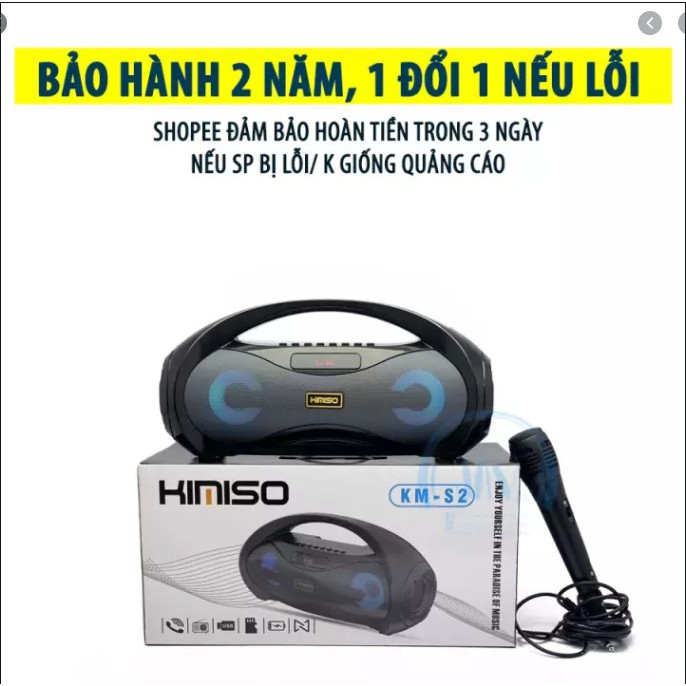 Loa Bluetooth KIMISO KM - S1 ,S2 (tặng kèm Mic có dây)