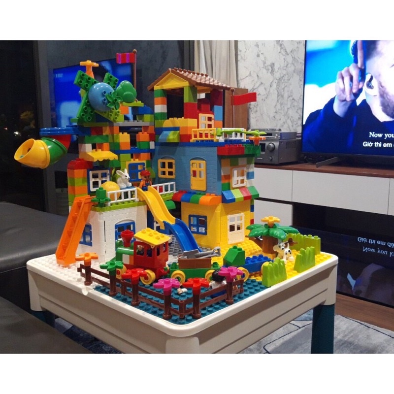 Đồ chơi xếp hình lâu đài size lego Duplo , mô hình xây dựng lắp ráp cho bé thoả sức sáng tạo phát triển tư duy